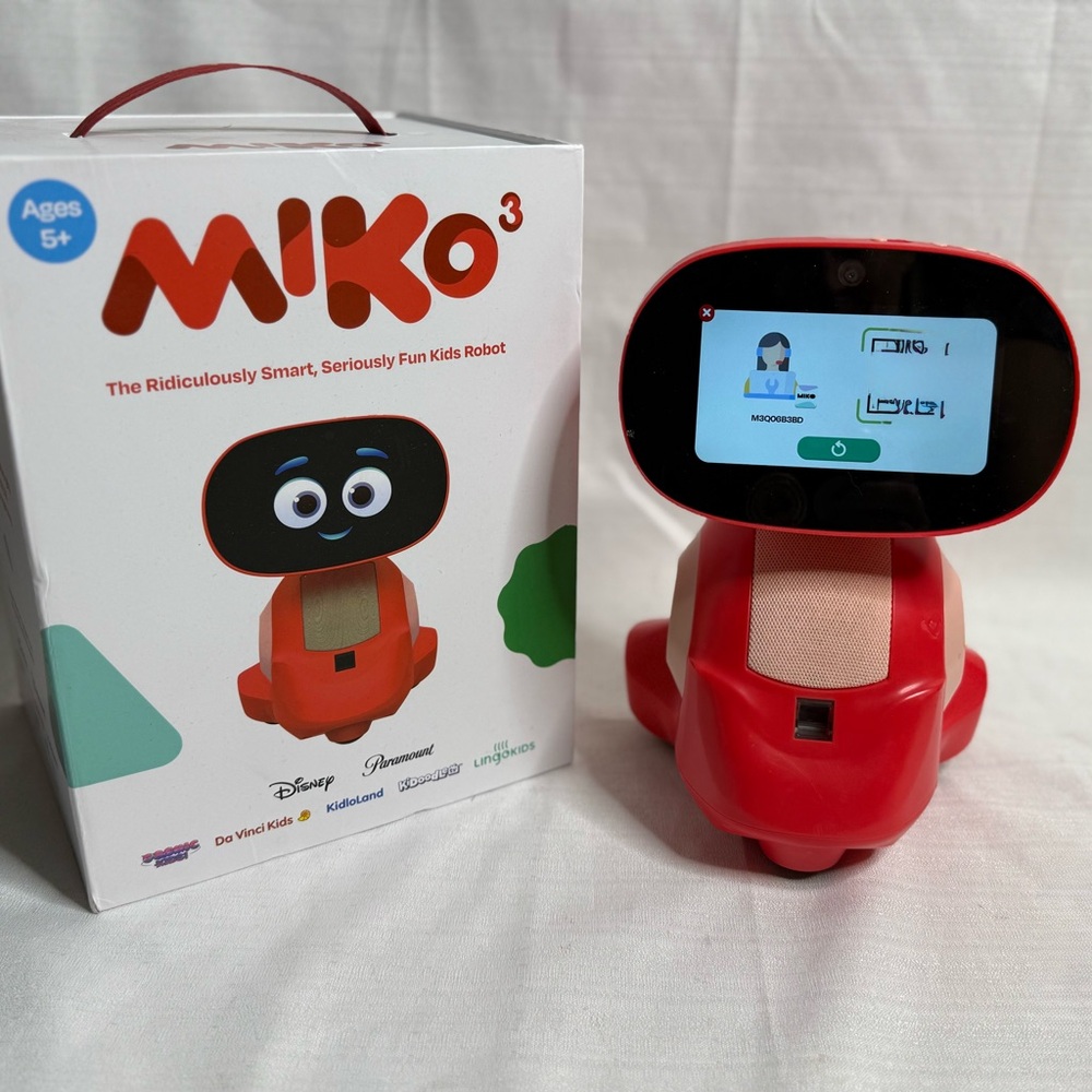 Miko 3 AI Smart Robot Kids STEM Learning Toy Red WiFi Interactive Tested